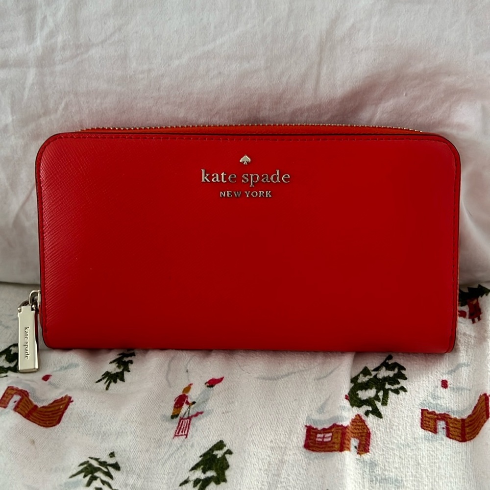 Authentic Fire Red Kate Spade Wallet